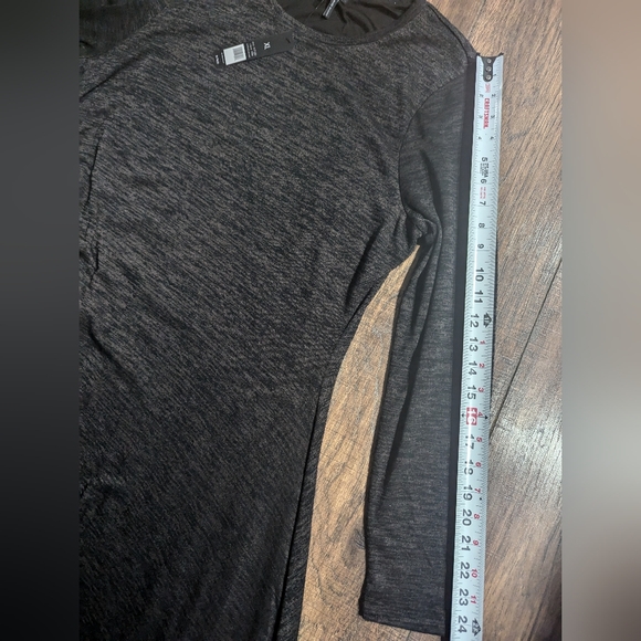 Nic+Zoe Maxi Angled Heathered Gray Dress w/ Ruching & Long Sleeves Size XL NWT! - Picture 8 of 16